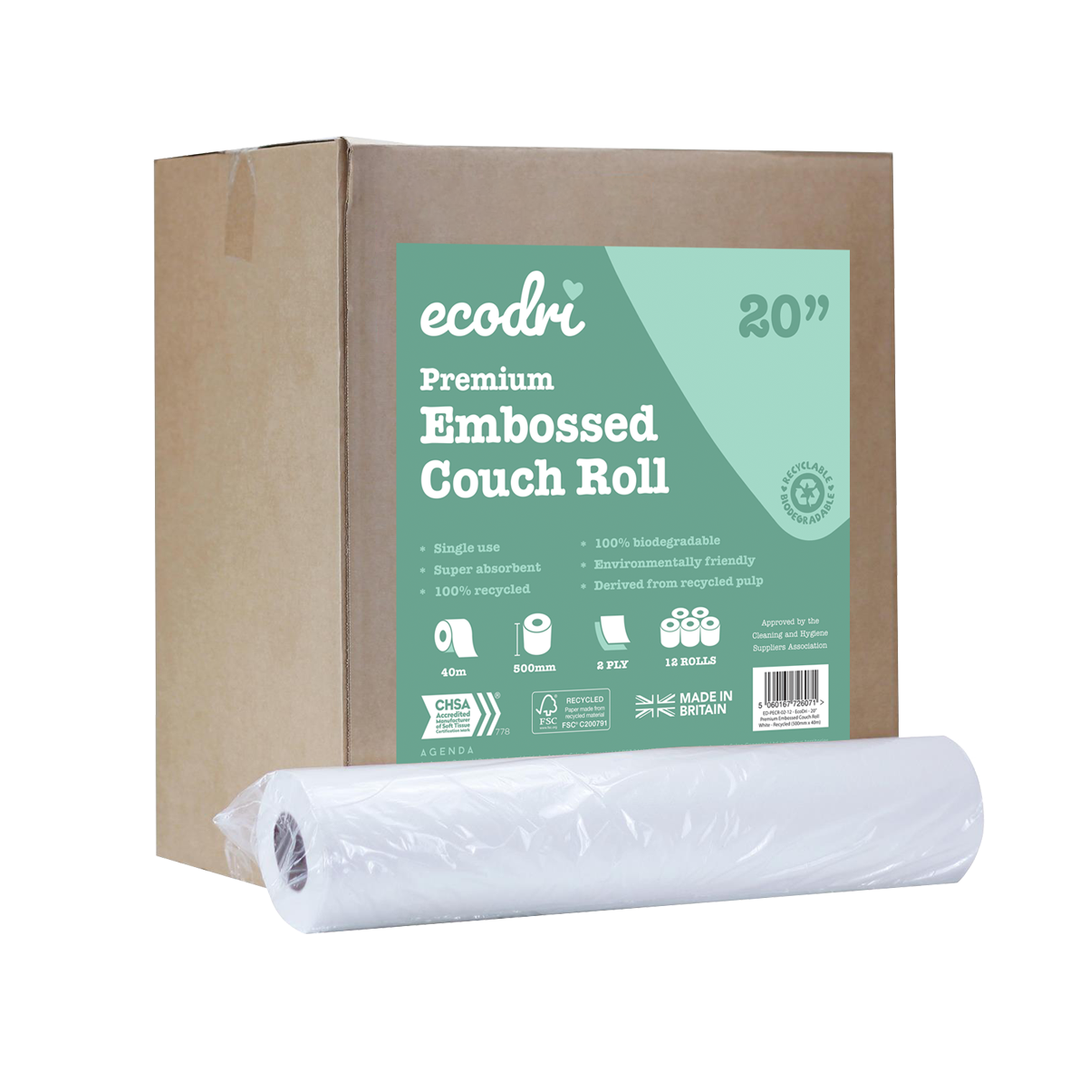 Premium Embossed Couch Roll 20"
